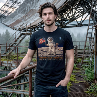 First Neva Masquerade Cat on the Moon Retro Space T-Shirt