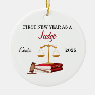 First New Year as a Judge Ornament, New attorney Ceramic Ornament
