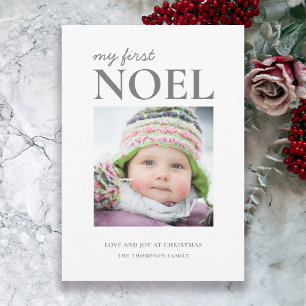 First Noel Baby Photo First Christmas Holiday Card