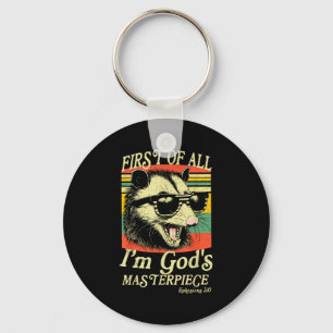 First Of All I’m God’s Masterece Raccoon Retro Ver Key Ring