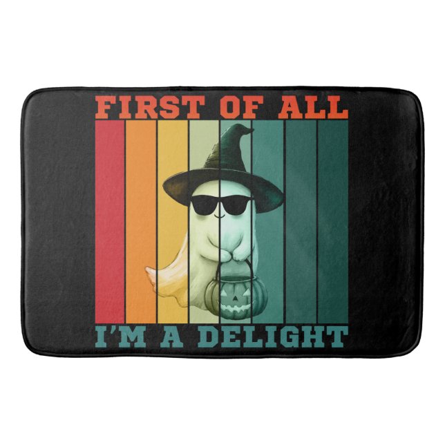 FIRST OF ALL I'M A DELIGHT FUNNY CUTE GHOST BATH MAT (Front)
