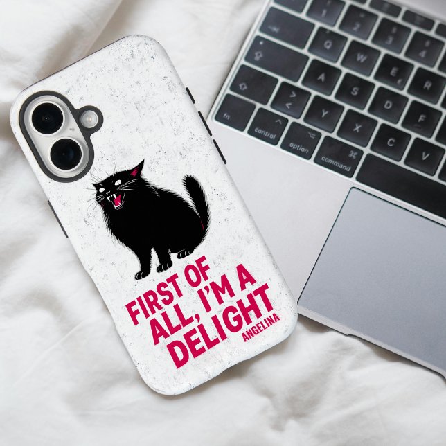 First Of All I'm A Delight Roaring Black Cat Case-Mate iPhone Case (Creator Uploaded)