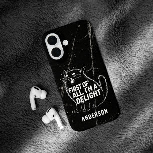 First Of All I'm A Delight Roaring Black Cat iPhone 16 Case