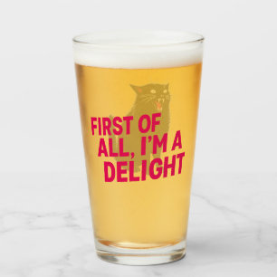 First Of All I'm A Delight Roaring Black Cat Glass
