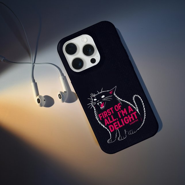 First Of All I'm A Delight Roaring Black Cat iPhone Case (Creator Uploaded)