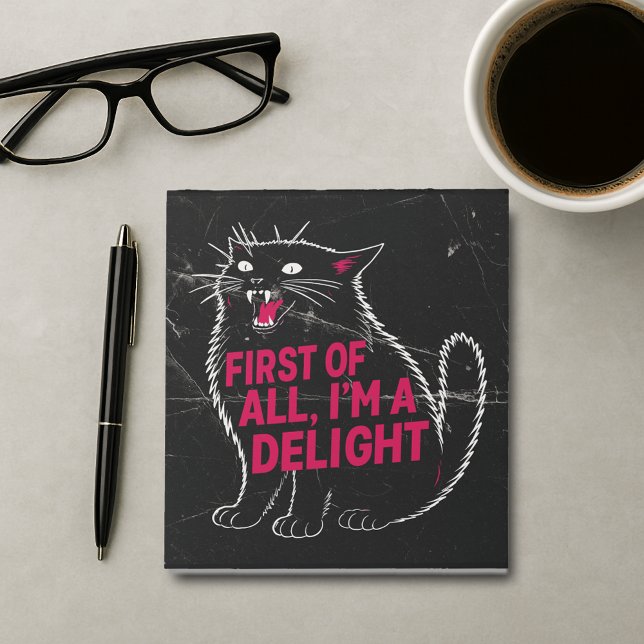 First Of All I'm A Delight Roaring Black Cat Notepad (Creator Uploaded)