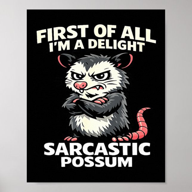 First of all i'm a delight sarcastic possum tee  poster (Front)