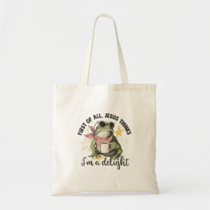 First Of All Jesus Thinks I Am A Delight Frog Tote Bag