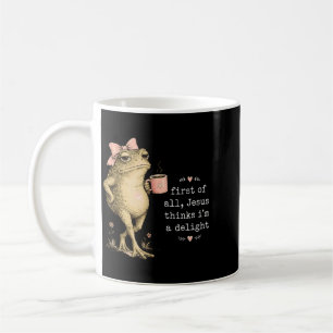 First Of Jesus Thinks A Delight Christian Frog Coffee Mug