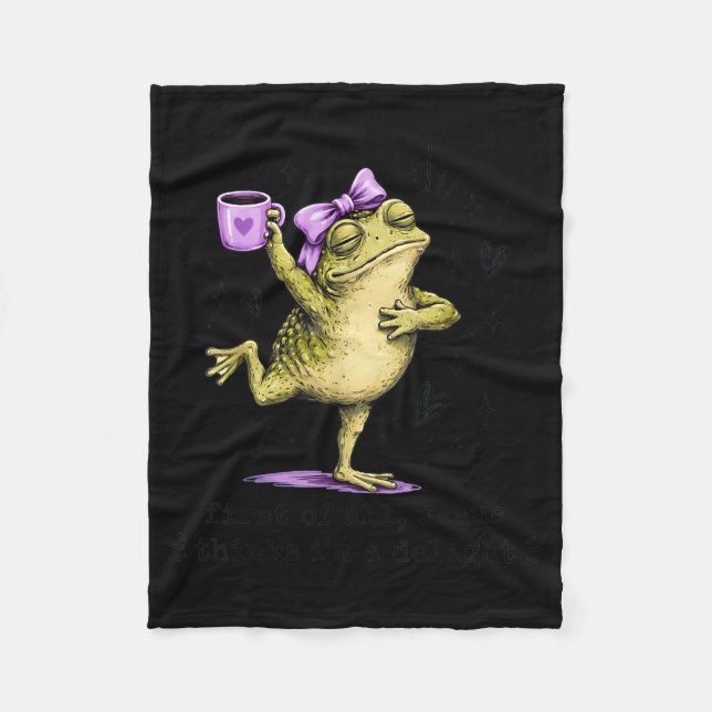 First Of Jesus Thinks A Delight Funny Frog Art Fleece Blanket (Front)