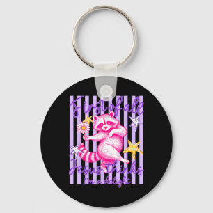 First Of Jesus Thinks A Delight Funny Racoon Meme Key Ring