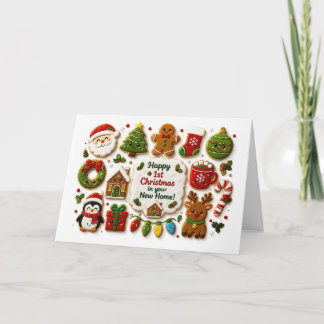 First or 1st Christmas in New Home Cute Holiday Card