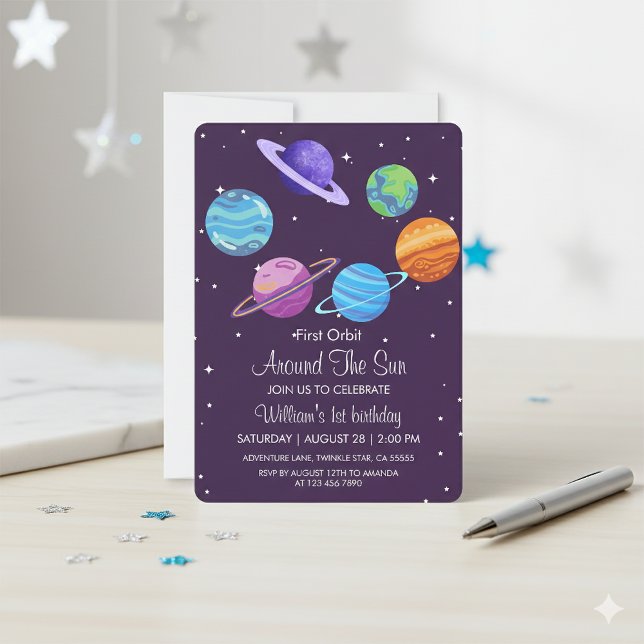 First Orbit Around Sun 1st Birthday Invite (Creator Uploaded)