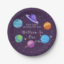 First Orbit Around Sun 1st Birthday Plates