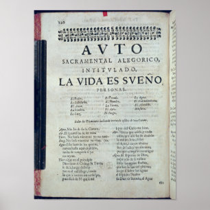 First page of 'La Vida es Sueno' Poster