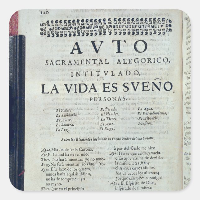 First page of 'La Vida es Sueno' Square Sticker (Front)