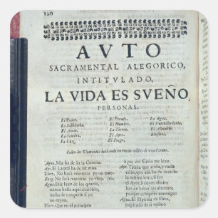 First page of 'La Vida es Sueno' Square Sticker