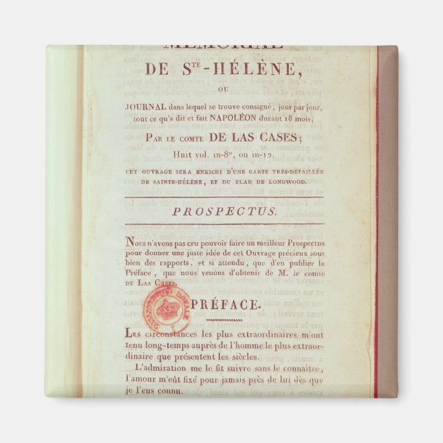 First page of 'Memorial de Sainte-Helene' Magnet (Front)