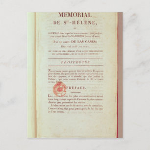 First page of 'Memorial de Sainte-Helene' Postcard