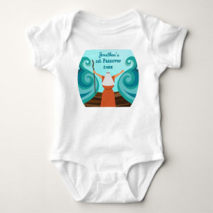 First Passover Custom Baby Name Year Cute Moses  B Bodysuit