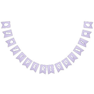 First Period Pastel Purple Cute Tampon Pad Pattern Bunting