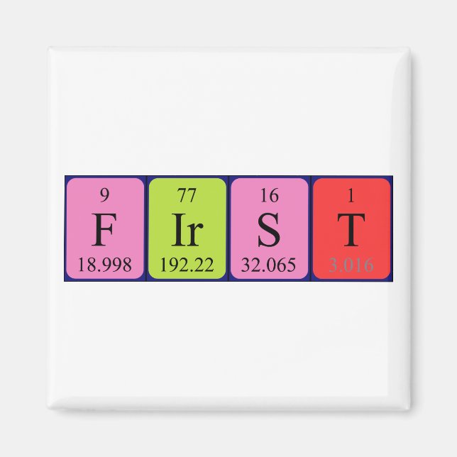 First periodic table name magnet (Front)