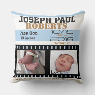 First Photos Film Strip Personalised Baby Pictures Cushion