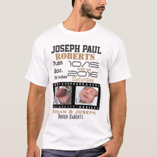 First Photos Film Strip Personalised New Baby T-Shirt