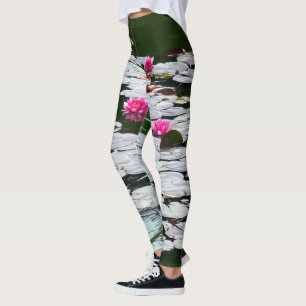 First Pink Waterlilies Leggings