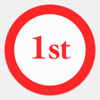 First Place Award Red Classic Round Sticker