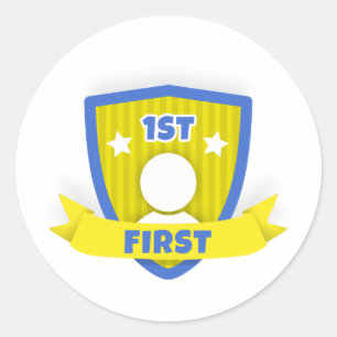 First place classic round sticker
