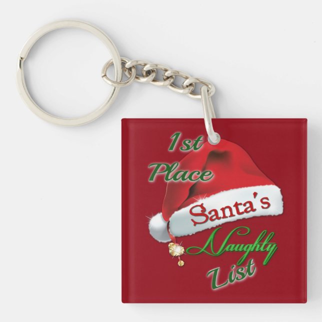 First Place Santa's Naughty List Holiday Key Chain (Front)