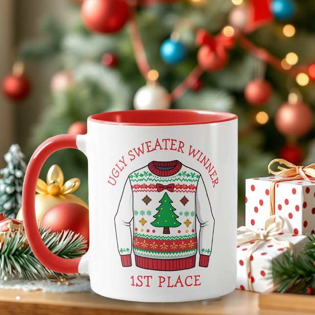 First Place Ugly Sweater Winner Christmas Mug (Creator Uploaded)