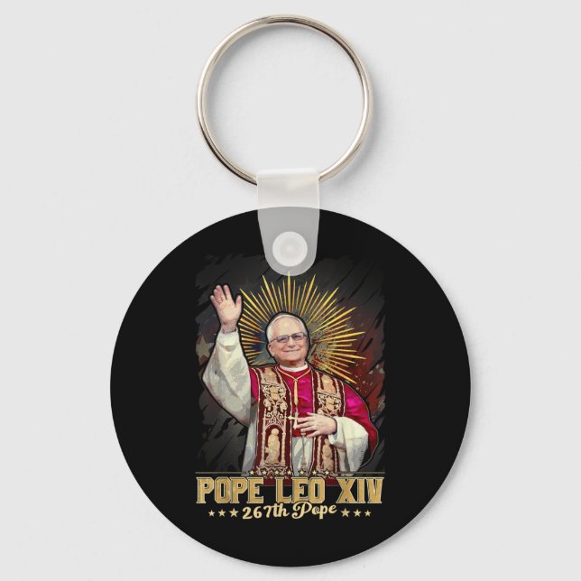 First Pope From America In Chicago Da Pope  Key Ring (Front)
