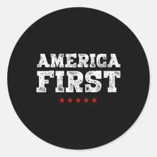 First Pro-trump Men Women Classic Round Sticker