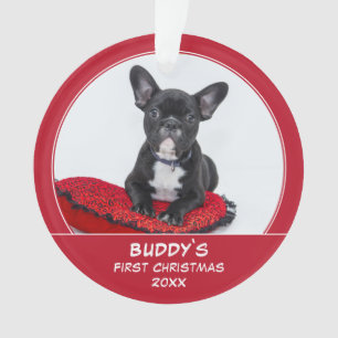 First Puppy Christmas Personalised Pet Photo Ornament