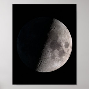 First quarter moon phase poster
