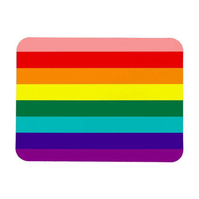 First Rainbow Gay Pride Flag Premium Magnet (Horizontal)