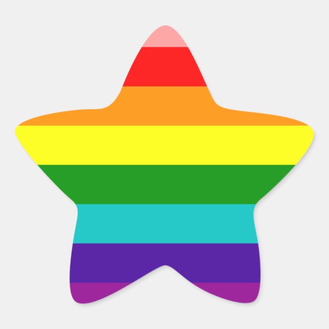 First Rainbow Gay Pride Flag Star Sticker (Front)