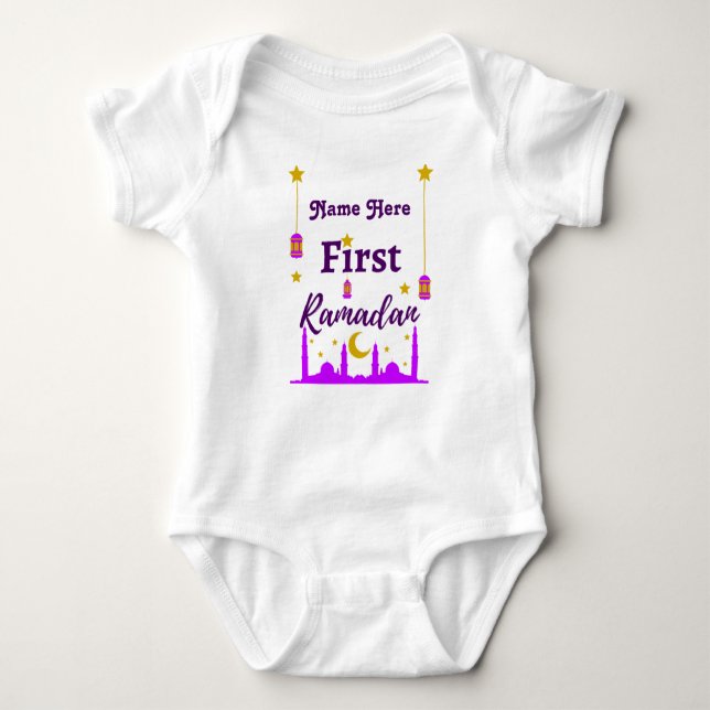 First Ramadan | Custom Name Baby Bodysuit (Front)