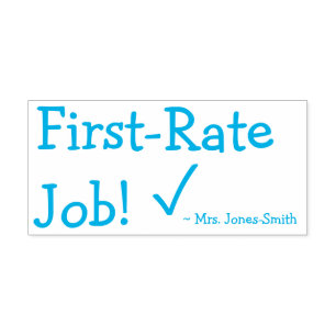 "First-Rate Job!" + Custom Tutor Name Self-inking Stamp
