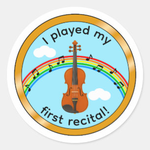 First Recital Violin Kids Medal Motivation Sticker