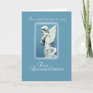 First Reconciliation Card for Catholic Boy, Angel