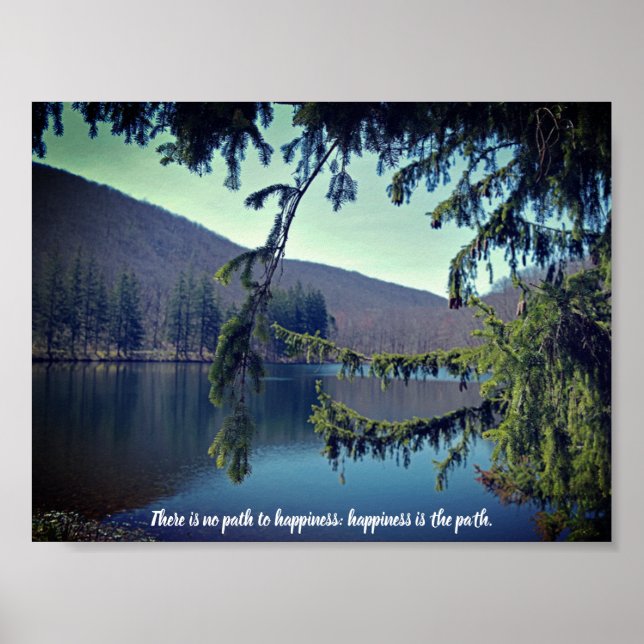 First Reservoir Through the Trees Motivational Poster (Front)