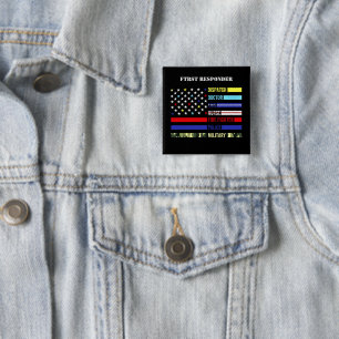 First Responder 15 Cm Square Badge