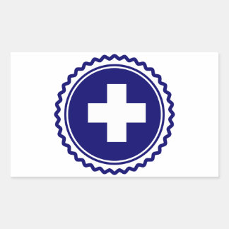 First Responder Blue Health Care Cross Rectangular Sticker
