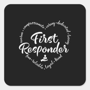 First responder, emergency worker square sticker