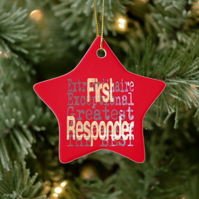 First Responder Extraordinaire Ceramic Ornament (Tree)