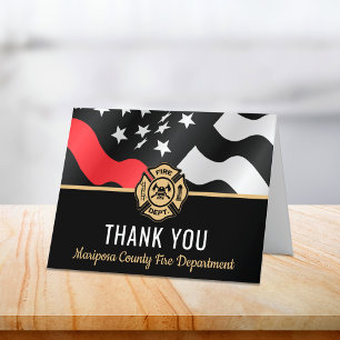 First Responder Fire Department Firefighter Thank You Card