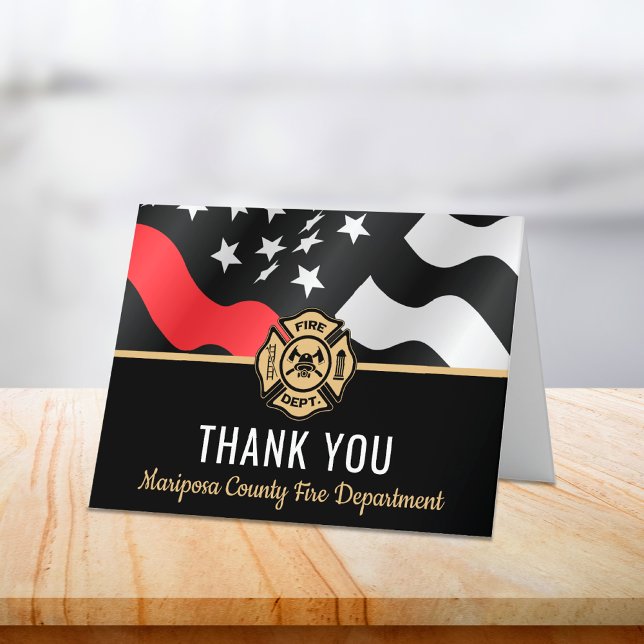 First Responder Fire Department Firefighter Thank You Card (First Responder Fire Department Firefighter Thank You Card)